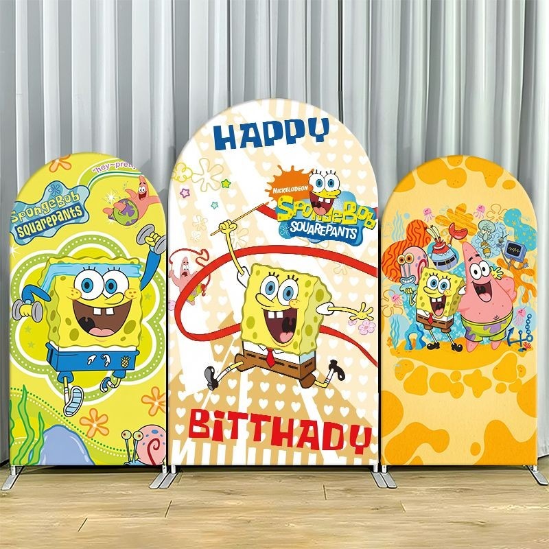 Photography Zone - Penutup Latar Belakang SpongeBob SquarePants Dekorasi
