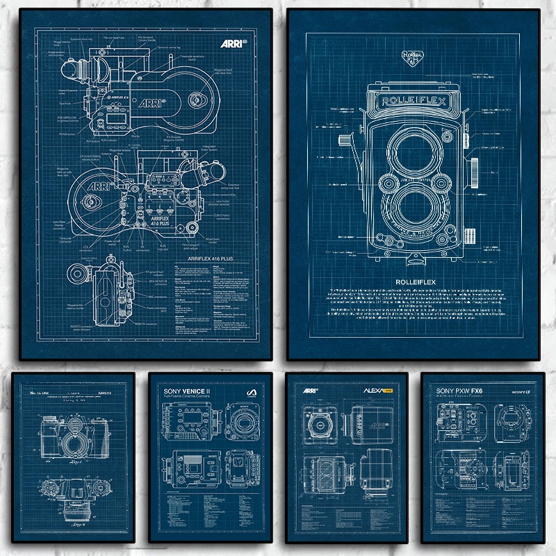 Photography Unit - Vintage Leica Kamera Cetak Biru Poster
